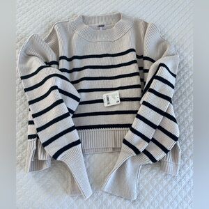 NWT Free People Easy Street Crop Pullover Striped - size L